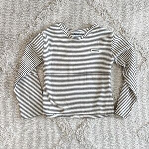 Bensimon White and Black Striped Long-Sleeve Tee
